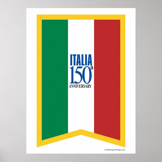 Poster do 150.o aniversário da Itália (Frente)