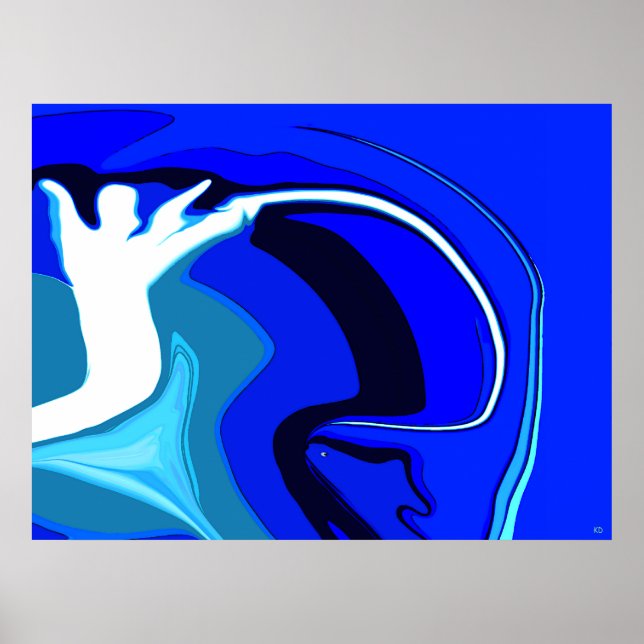 Poster do abstrato do anjo da pesca (Frente)