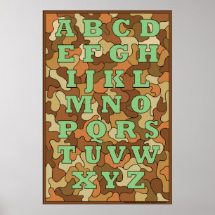 Poster do alfabeto da camuflagem