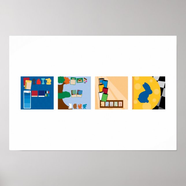 poster do alfabeto do jogo do Conselho com 4 letra (Frente)