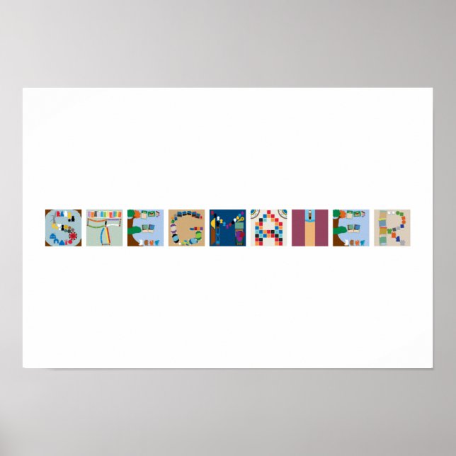 poster do alfabeto do jogo do Conselho com 9 letra (Frente)