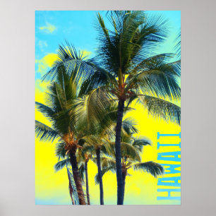 Poster do amarelo da palma de Havaí