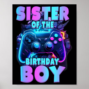 Poster Do Aniversário Do Jogo De Vídeo De Aniversário