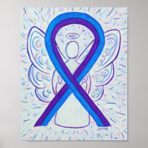 Poster do Anjo da Fita de Consciência Azul e Roxo