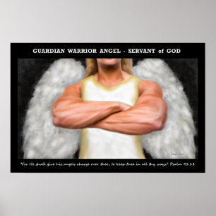 Poster do anjo do guerreiro do guardião