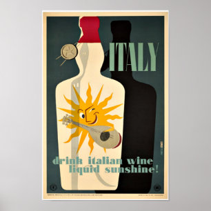 Poster do art deco do vinho do álcool do licor de