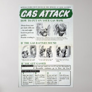 Poster do ataque de gás, WWII