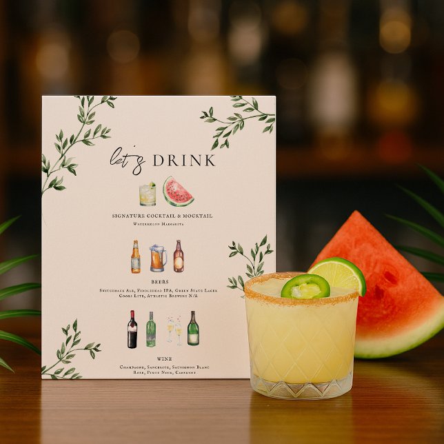 Poster do Bar de  de Casamento Ilustrado (Criador carregado)