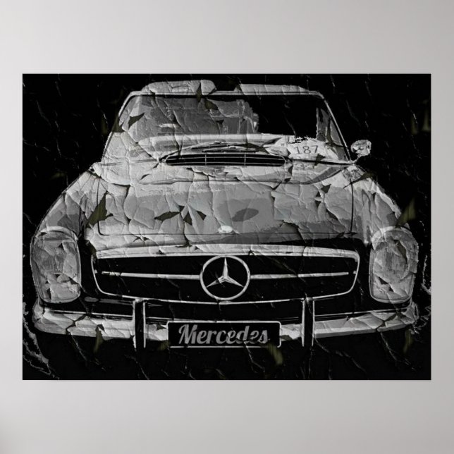 Poster do Black Grunge Mercedes por N.P. (Frente)