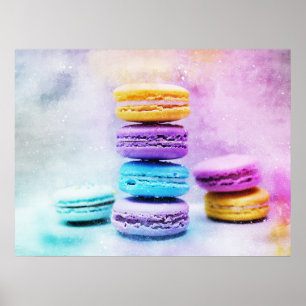Poster do bolo da padaria de Macaron do Macaroon