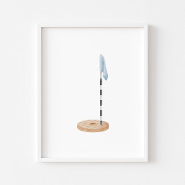 Poster do buraco de golfe azul da safra de safra