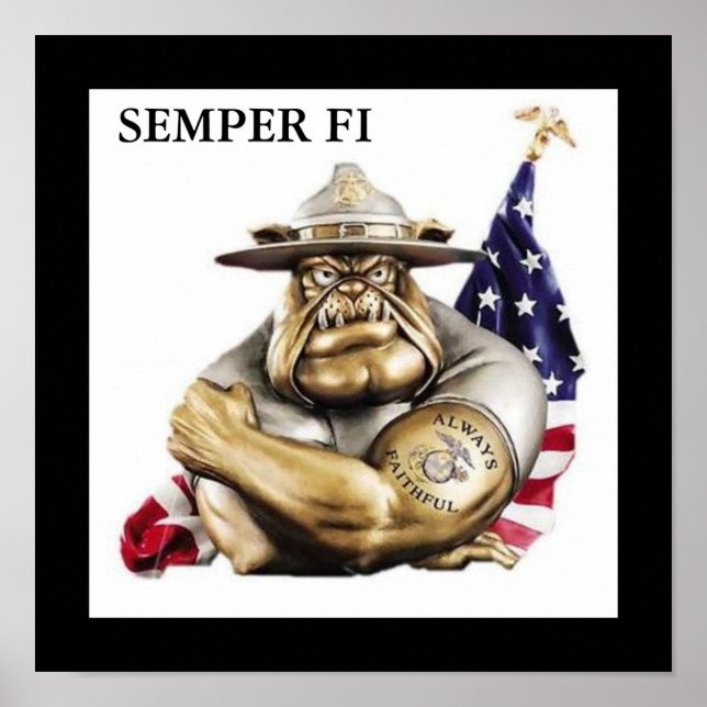 Poster do Cachorro do Diabo Semper Fi (Frente)