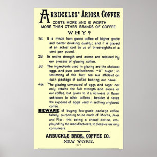 Poster Do "CAFÉ de ARIOSA Vintage-anúncio ARBUCKLES "