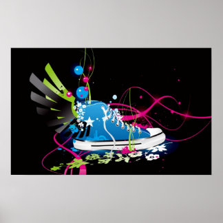 Poster do Calçado do Sneaker Psicodélico