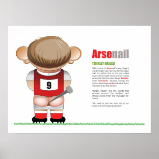 Poster do Cartoon de Futebol ArseNail (Arsenal)