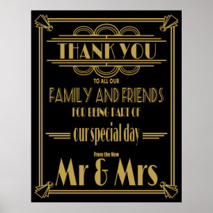Poster do casamento do estilo dos anos 20 do art