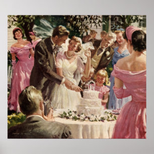Poster do casamento vintage