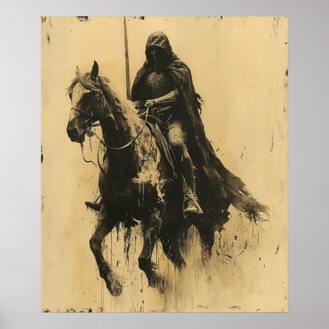 Poster do Cavalo Andando Medieval (Frente)