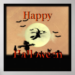 Poster do Cemitério de Bruxas de Halloween