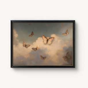 Pôster do Céu com Borboleta Dourada Antiga