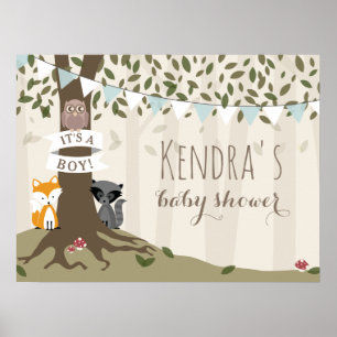 Poster do chá de fraldas do menino das criaturas