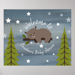 poster do Chá de fraldas do Urso Sonolento de 24"
