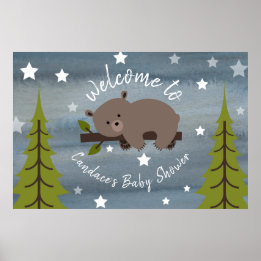 poster do Chá de fraldas do Urso Sonolento de 36"