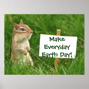 Poster do Chipmunk do Dia da Terra