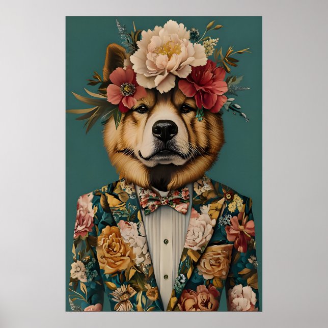 Poster do Chow Chow de Terno, Retrato do Chow Chow (Frente)