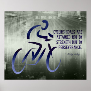 Poster do ciclismo com citações da perseverança