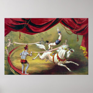Poster do circo do vintage do ~ do ato da bandeira