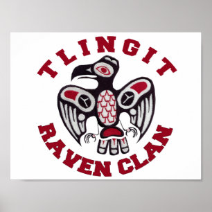 Poster do clã do corvo do Tlingit