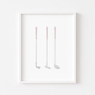 Poster do Clube de Golfe Rosa de Aquarela