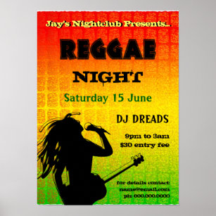 Poster do Clube Noturno de Reggae