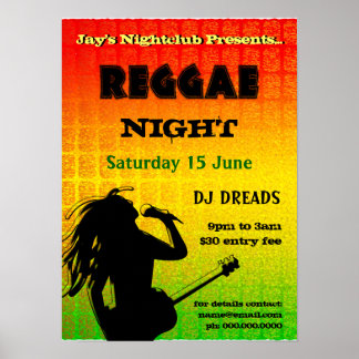 Poster do Clube Noturno de Reggae