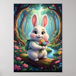 Poster do Coelhinho da Floresta com Mochila