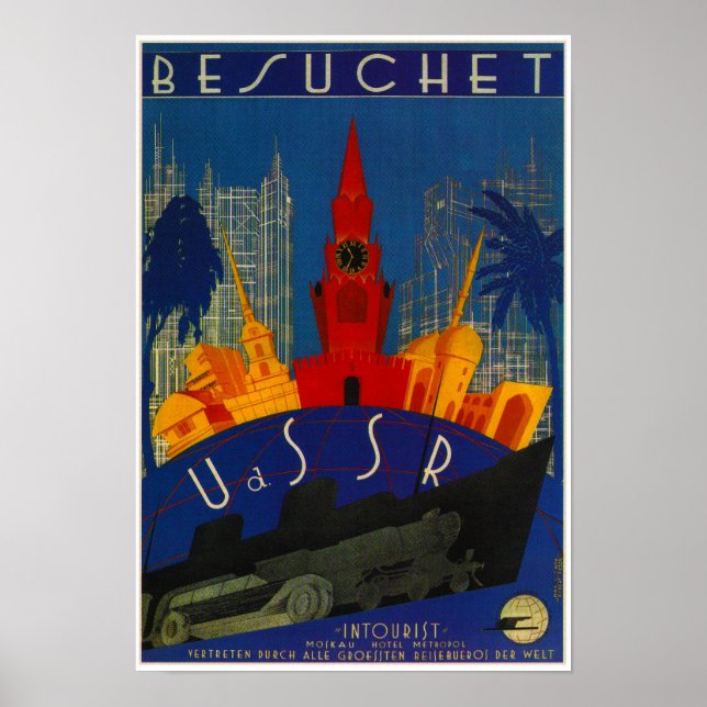 POSTER do comboio de Besuchet da URSS (Frente)
