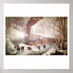 Poster do comboio ligado à neve