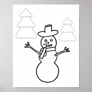Poster do Contorno das Árvores de Natal