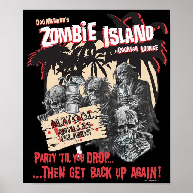 Poster do coquetel da ilha Zombie (Frente)