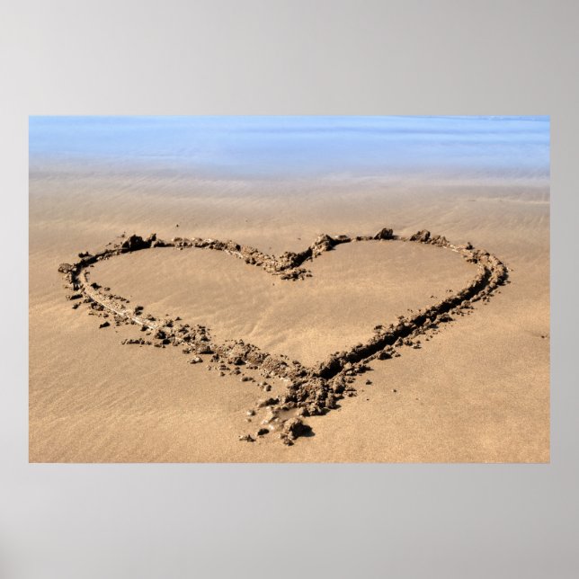poster do coração do amor da praia (Frente)