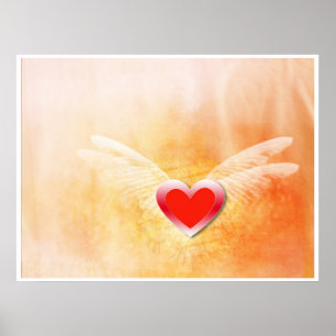 Poster do coração do amor do Grunge