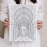 Poster do corredor de Marrocos preto e branco<br><div class="desc">Belamente desenhada à mão no corredor marroquino. Impressões de arte para sua casa!</div>