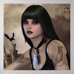 Poster do corvo de noite