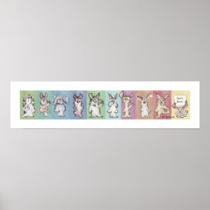 Poster do costume de 10 coelhos do arco-íris