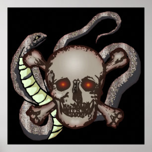 Poster do crânio e Cobra