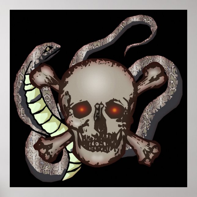 Poster do crânio e Cobra (Frente)