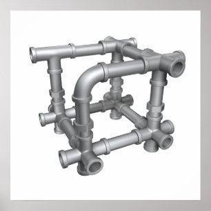 Poster do cubo das tubulações