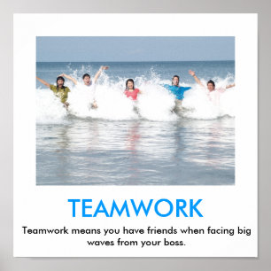 Poster do demotivational dos TRABALHOS EM EQUIPE