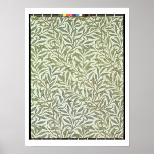 Poster Do "design do papel de parede do ramo salgueiro",